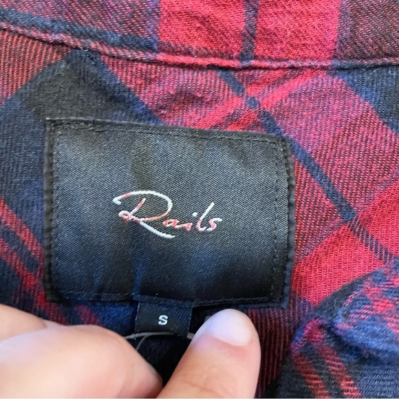 Rails Oversized Plaid Flannel with Embellishments Bikergirl Punk Rock AA - Picture 3 of 4